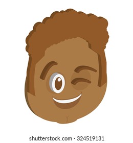 Isolated facial expression on a white background. Vector illustration
