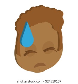 Isolated facial expression on a white background. Vector illustration