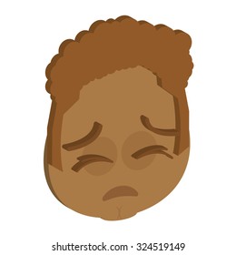 Isolated facial expression on a white background. Vector illustration
