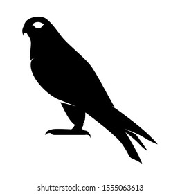 Isolated Falcon Bird Vector. Silhouette Eagle On White Background. Hawk Cutout