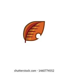 Isolated Fallen Leaf Emoji, emoticon, vector flat icon