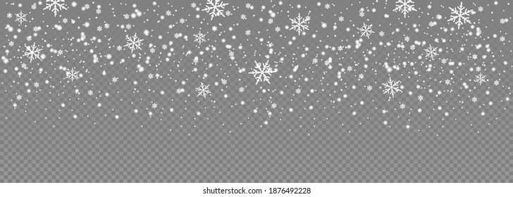 Isolated Falling Snow Effect. Snow flake winter template isolated. Vector illustration EPS 10