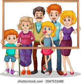 Isolated family picture with photo frame illustration