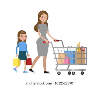 Frau Einkaufen Stock Vectors Images Vector Art Shutterstock