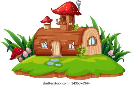 An isolated fantasy house illustration 庫存向量圖