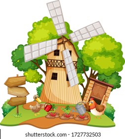 Isolated farm animal house on white background illustration