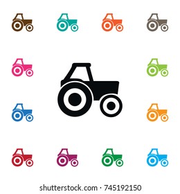 Isolated Farm Vehicle Icon. Agronomy Vector Element Can Be Used For Agronomy, Combine, Harvester Design Concept.