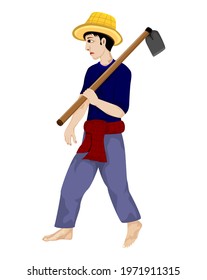 isolated farmer cartoon shape vector design