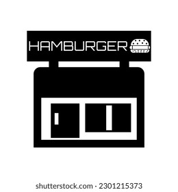 Isolated fast food restaurant icon. Building icon. Editable color. EPS vector file