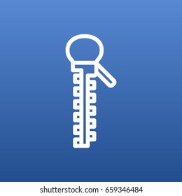 Isolated Fastener Outline Symbol On Clean Background. Vector Zipper Element In Trendy Style.