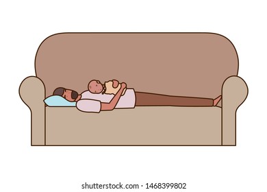 Isolated father with baby design