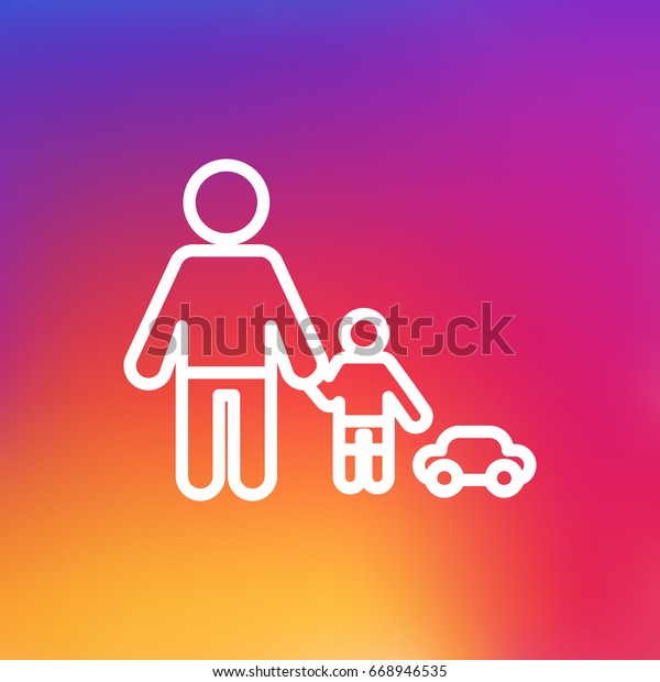 Isolated Father With Son Outline\
Symbol On Clean Background. Vector Playing Element In Trendy\
Style.