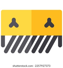 Isolated feather board in flat icon on white background. Carpentry, work tool, equipment