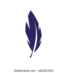 Isolated Feather  Icon, Plume Vector element can be used for Nib, Feather, Pen Design Concept.