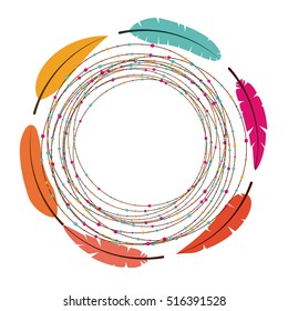 Isolated feather plume and circle design