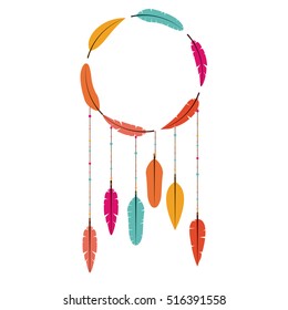 Isolated feather plume and circle design