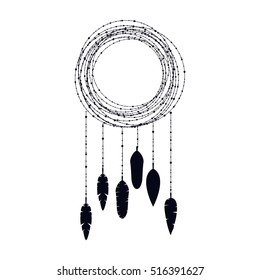 Isolated feather plume and circle design