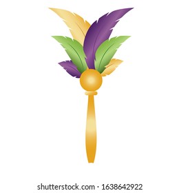 Isolated feathers in a scepter - Vector illustration