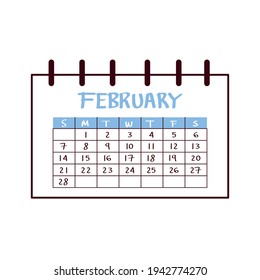 Isolated february month calendar icon - Vector illustration