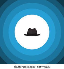 Isolated Fedora Flat Icon. Panama Vector Element Can Be Used For Fedora, Hat, Panama Design Concept.