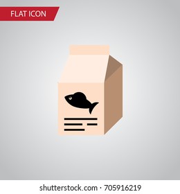 Isolated Feeding Box Flat Icon. Fish Nutrient Vector Element Can Be Used For Fish, Food, Box Design Concept.