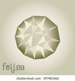 Isolated feijoa on a white background. Low Poly. Vector illustration