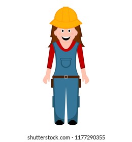 Isolated female builder icon
