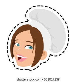 Isolated female chef cartoon design