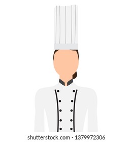 Isolated female chef image. Vector illustration design