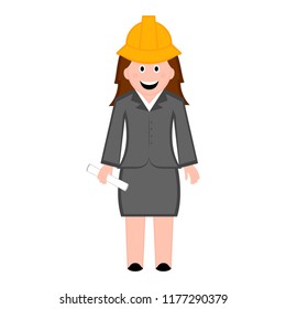 Isolated female engineer icon