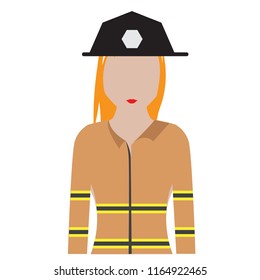 Isolated female firefighter avatar