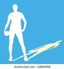 Isolated female handball player