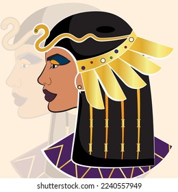 Isolated female pharaoh avatar old egypt icon Vector