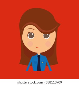 Isolated female security guard on a white background
