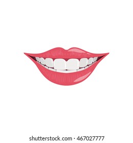 Isolated Female Smile With Pink Lips And White Teeth svg