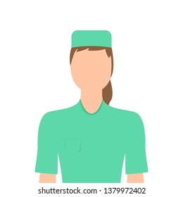 Isolated female surgeon image. Vector illustration design