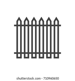 Isolated Fence Outline Symbol On Clean Background. Vector Palisade Element In Trendy Style.