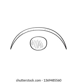 Isolated fermata sketch. Comic musical note. Vector illustration design