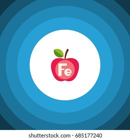Isolated Ferrum Flat Icon. Apple Vector Element Can Be Used For Ferrum, Apple, Healthy Design Concept.