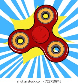 Isolated fidget spinner toy on a colored background, Vector illustration