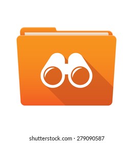 Isolated file folder icon with a binocular