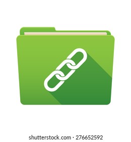 Isolated file folder icon with a chain