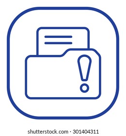 Isolated file folder icon with an exclamation sign