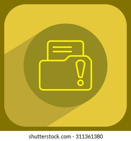 Isolated file folder icon with an exclamation sign