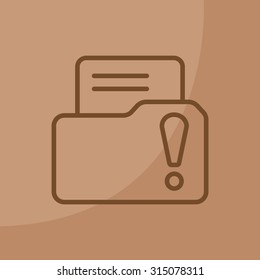 Isolated file folder icon with an exclamation sign