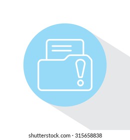 Isolated file folder icon with an exclamation sign