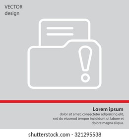 Isolated file folder icon with an exclamation sign
