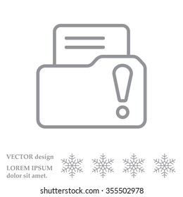 Isolated file folder icon with an exclamation sign