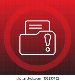 Isolated file folder icon with an exclamation sign