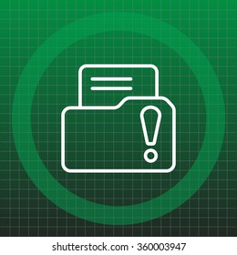 Isolated file folder icon with an exclamation sign